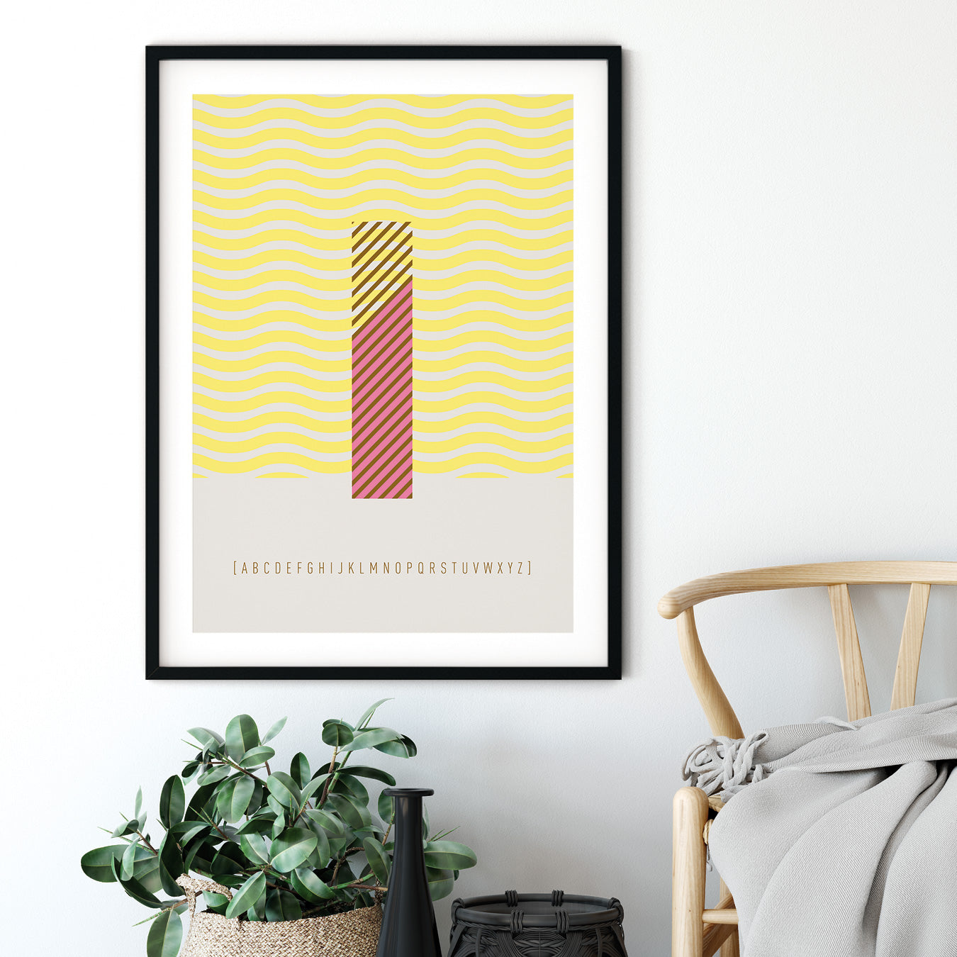 DRUCK ›I-TYPEFACE‹ / ABC, Wandbild, Typo-Poster, Kunstdruck, Alphabet, Typografie
