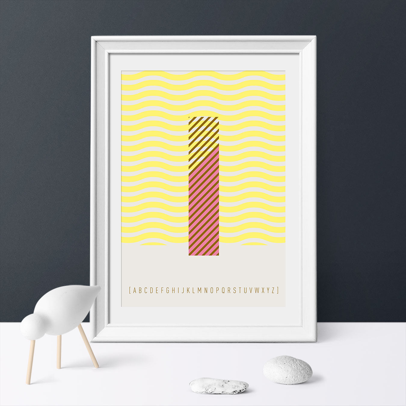 DRUCK ›I-TYPEFACE‹ / ABC, Wandbild, Typo-Poster, Kunstdruck, Alphabet, Typografie
