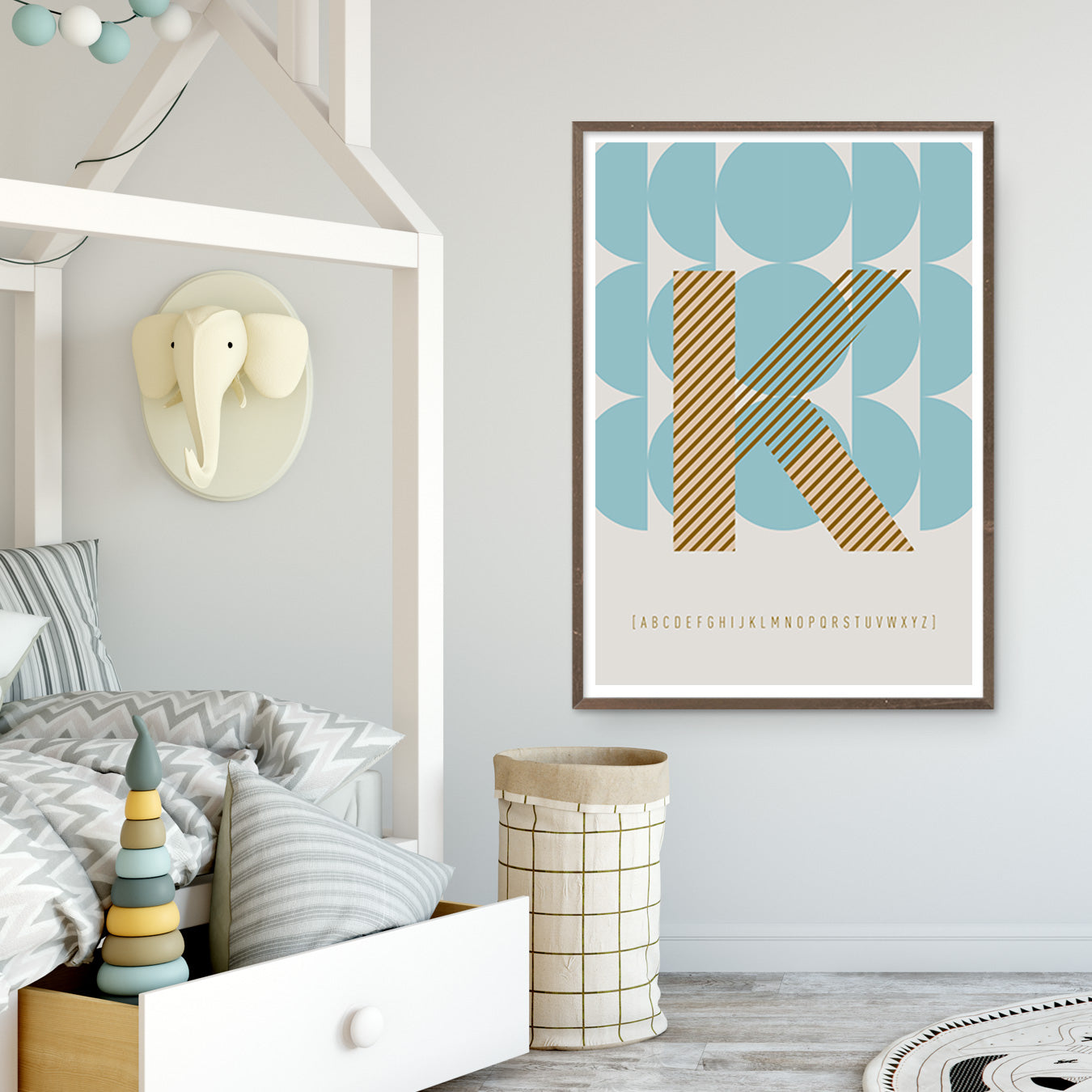 DRUCK ›K-TYPEFACE‹ / ABC, Wandbild, Typo-Poster, Kunstdruck, Alphabet, Typografie