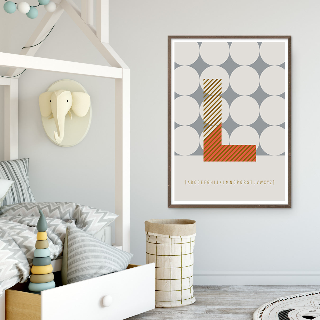 DRUCK ›L-TYPEFACE‹ / ABC, Wandbild, Typo-Poster, Kunstdruck, Alphabet, Typografie