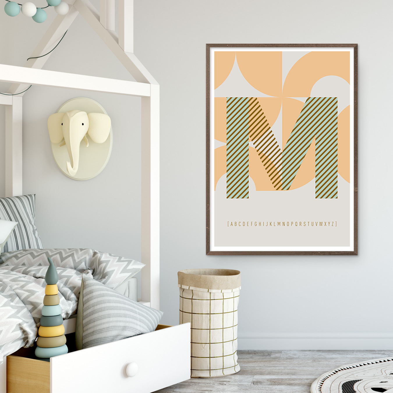 DRUCK ›M-TYPEFACE‹ / ABC, Wandbild, Typo-Poster, Kunstdruck, Alphabet, Typografie