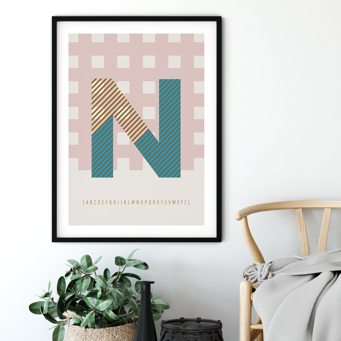 DRUCK ›N-TYPEFACE‹ / ABC, Wandbild, Typo-Poster, Kunstdruck, Alphabet, Typografie