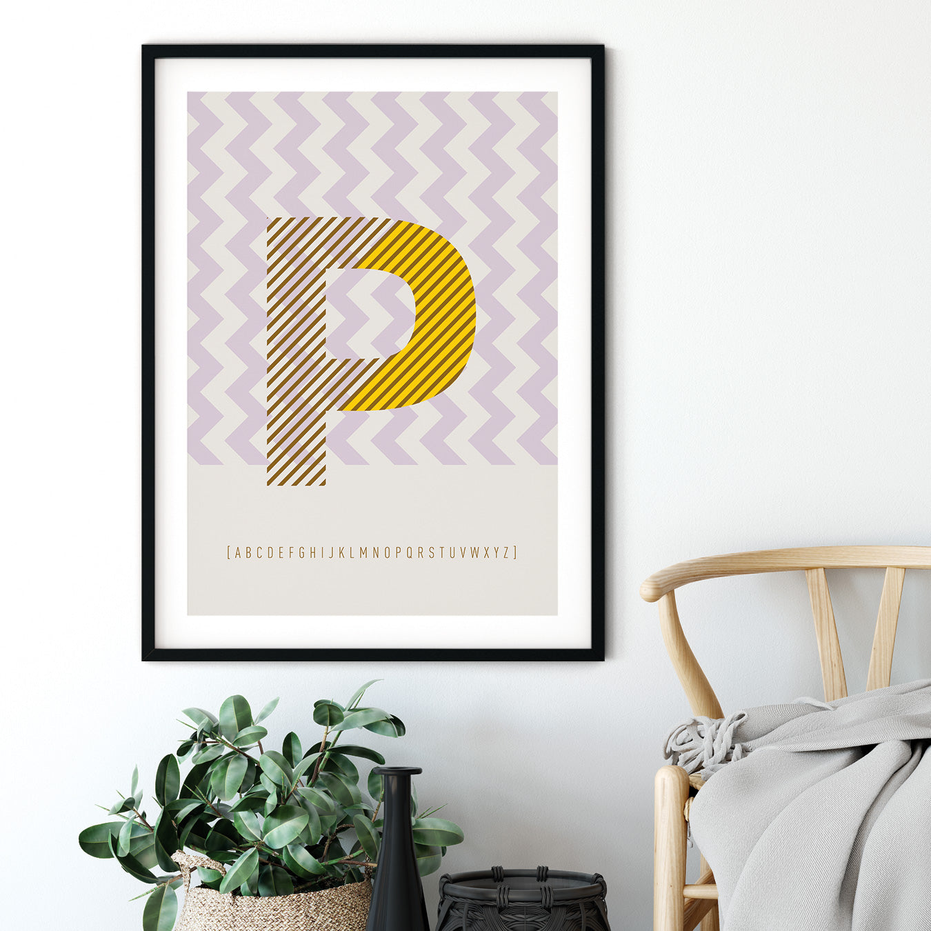DRUCK ›P-TYPEFACE‹ / ABC, Wandbild, Typo-Poster, Kunstdruck, Alphabet, Typografie