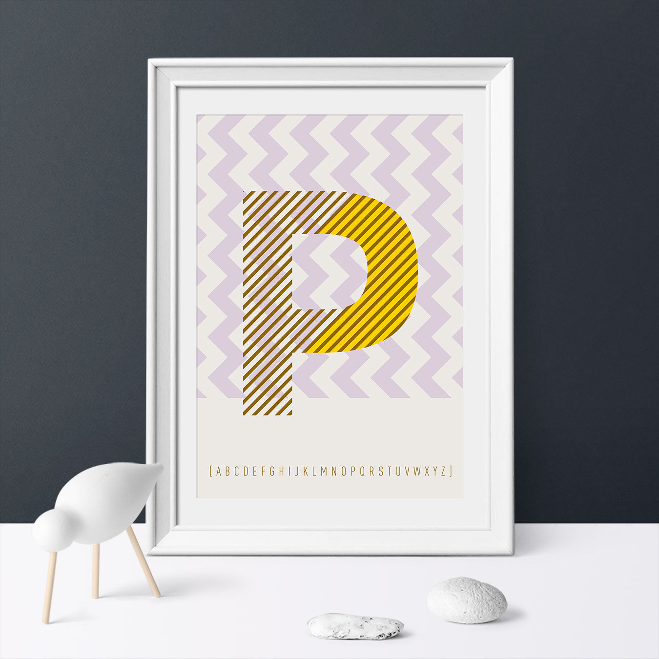 DRUCK ›P-TYPEFACE‹ / ABC, Wandbild, Typo-Poster, Kunstdruck, Alphabet, Typografie