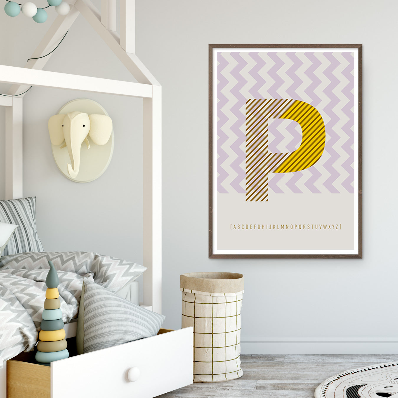 DRUCK ›P-TYPEFACE‹ / ABC, Wandbild, Typo-Poster, Kunstdruck, Alphabet, Typografie