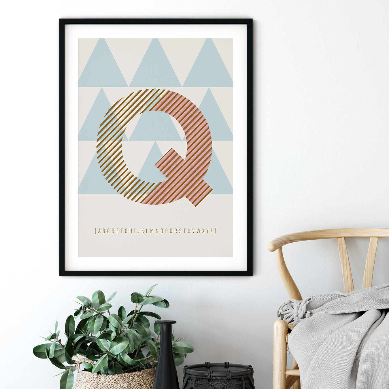 DRUCK ›Q-TYPEFACE‹ / ABC, Wandbild, Typo-Poster, Kunstdruck, Alphabet, Typografie