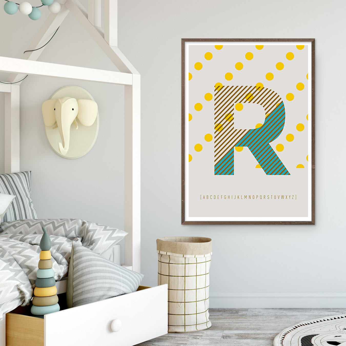 DRUCK ›R-TYPEFACE‹ / ABC, Wandbild, Typo-Poster, Kunstdruck, Alphabet, Typografie