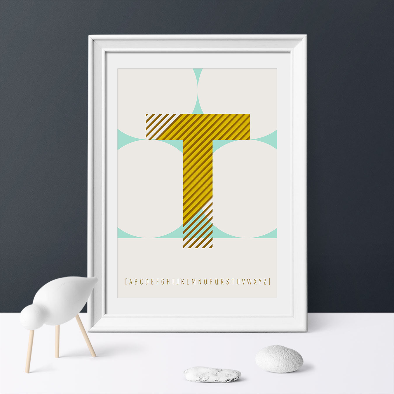 DRUCK ›T-TYPEFACE‹ / ABC, Wandbild, Typo-Poster, Kunstdruck, Alphabet, Typografie
