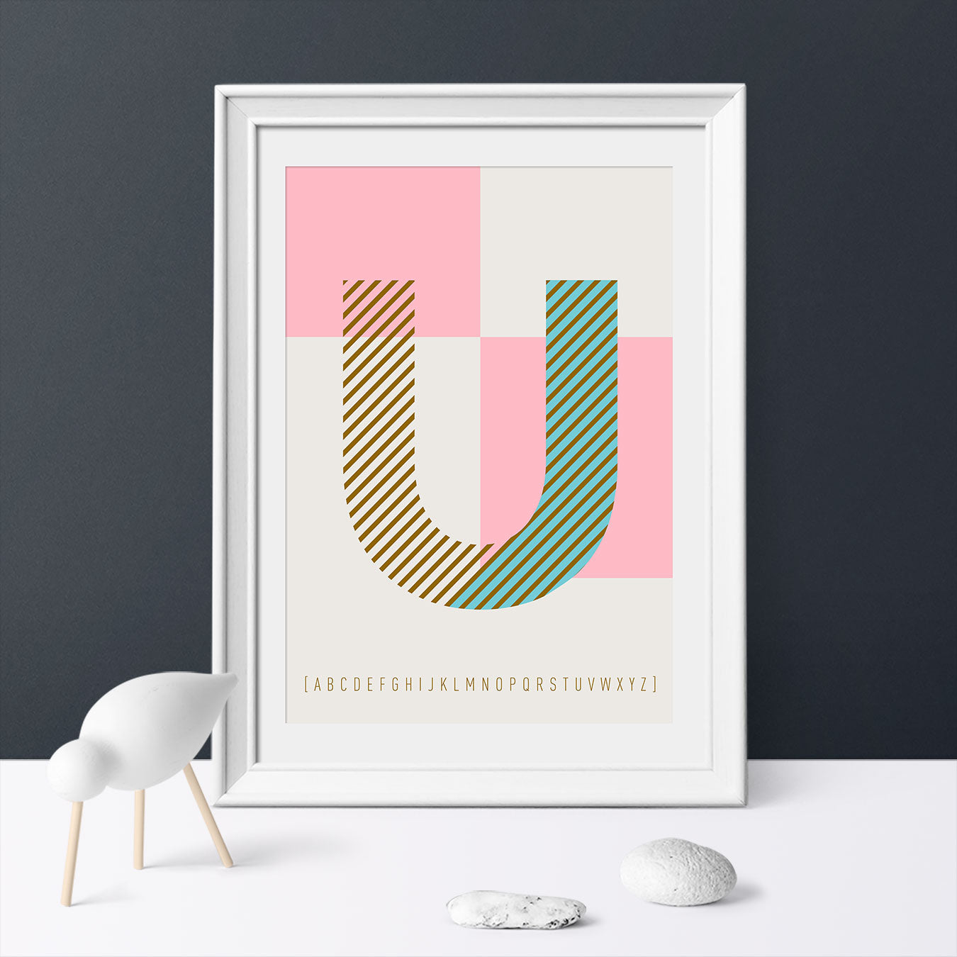 DRUCK ›U-TYPEFACE‹ / ABC, Wandbild, Typo-Poster, Kunstdruck, Alphabet, Typografie
