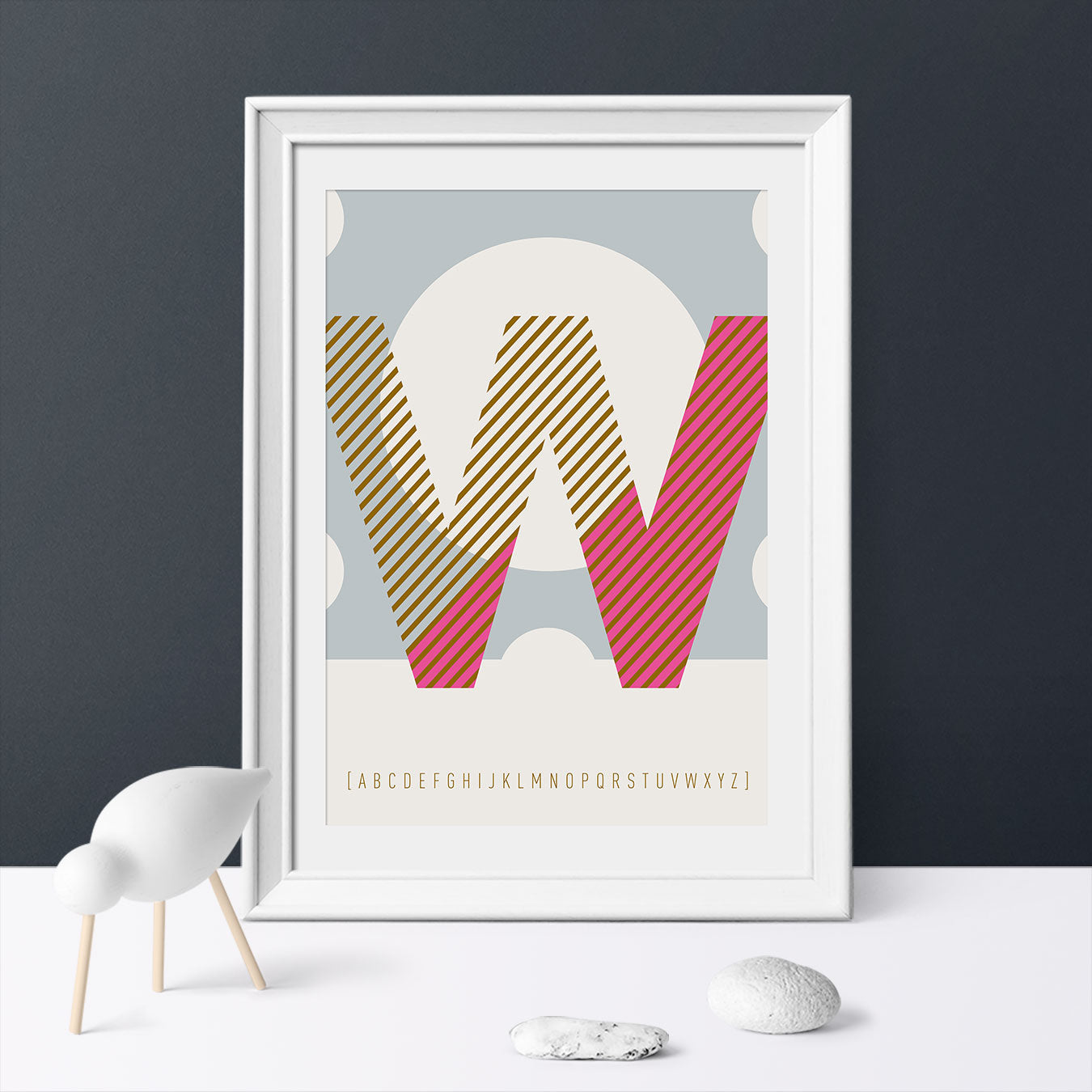 DRUCK ›W-TYPEFACE‹ / ABC, Wandbild, Typo-Poster, Kunstdruck, Alphabet, Typografie