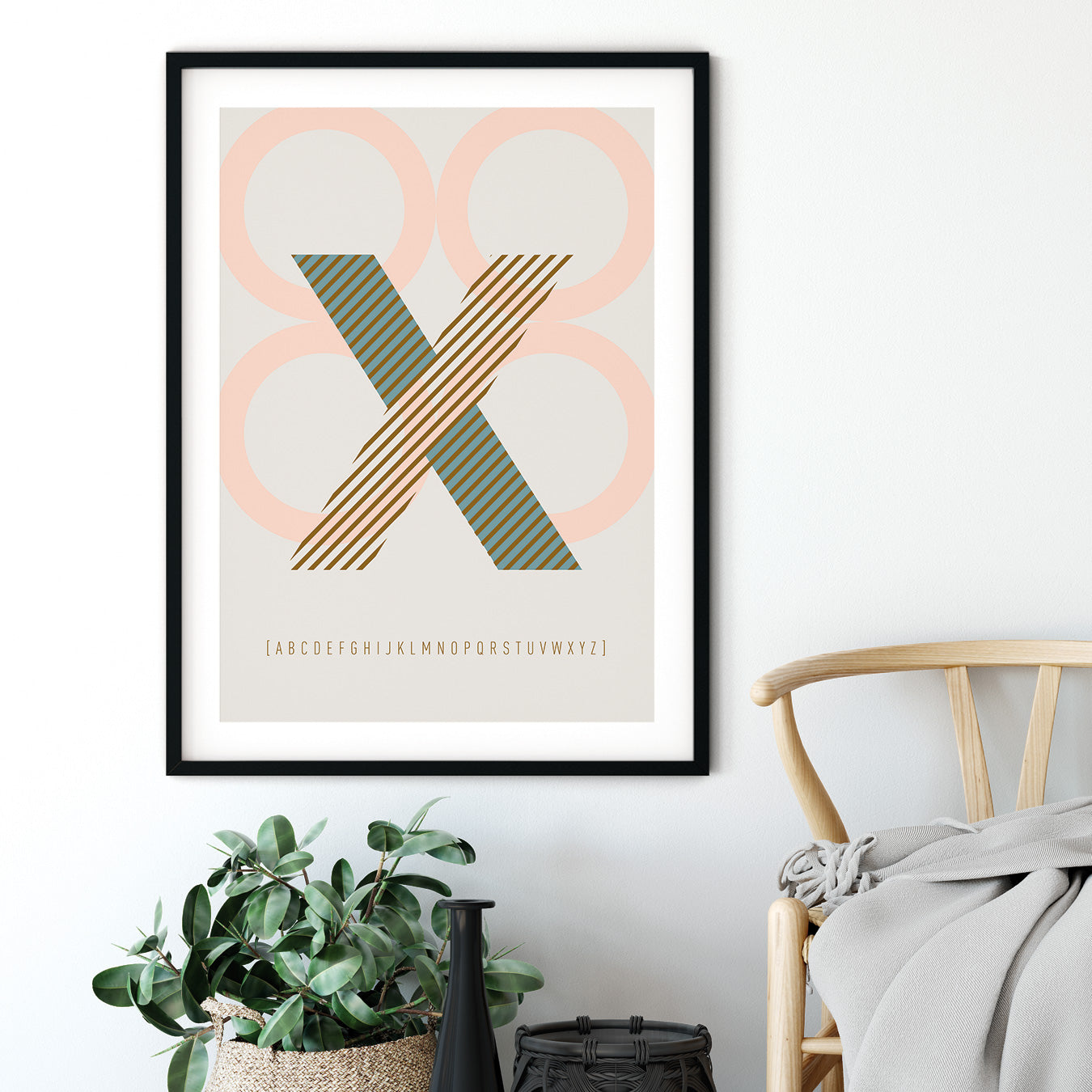 DRUCK ›X-TYPEFACE‹ / ABC, Wandbild, Typo-Poster, Kunstdruck, Alphabet, Typografie