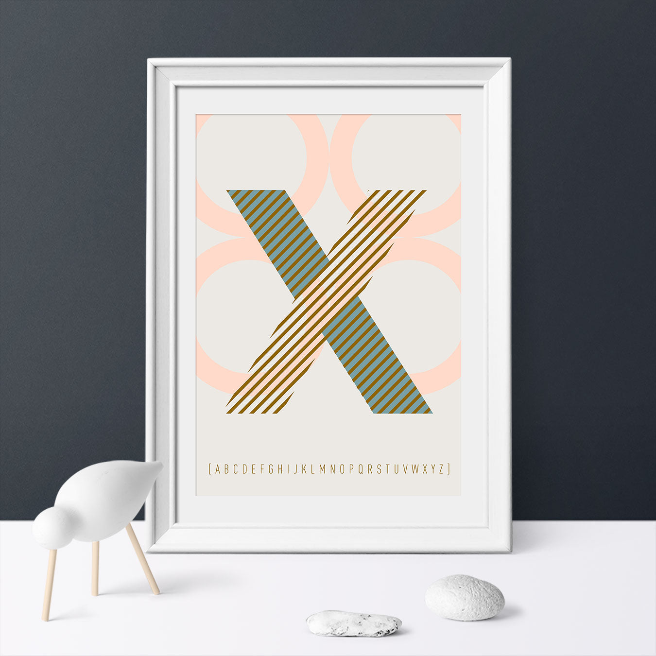 DRUCK ›X-TYPEFACE‹ / ABC, Wandbild, Typo-Poster, Kunstdruck, Alphabet, Typografie