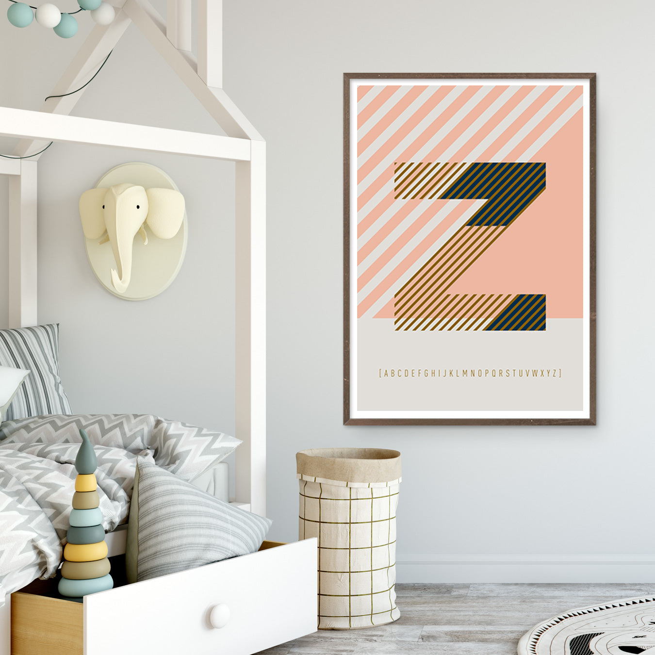 DRUCK ›Z-TYPEFACE‹ / ABC, Wandbild, Typo-Poster, Kunstdruck, Alphabet, Typografie