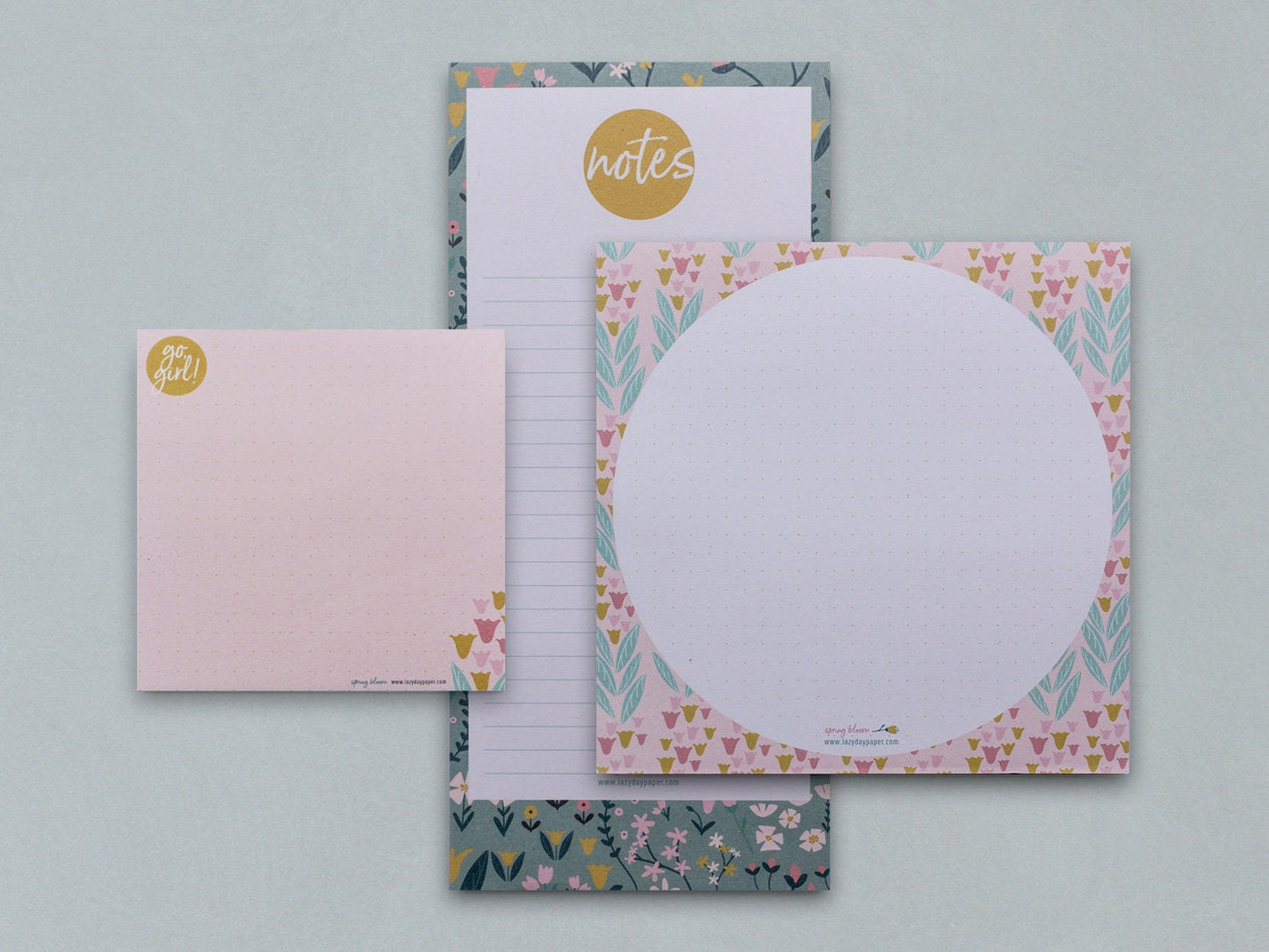 kleiner Notizblock ›Frühling‹, Blumen, floral, Frühling, Tulpen, Geschenk, Mitbringsel