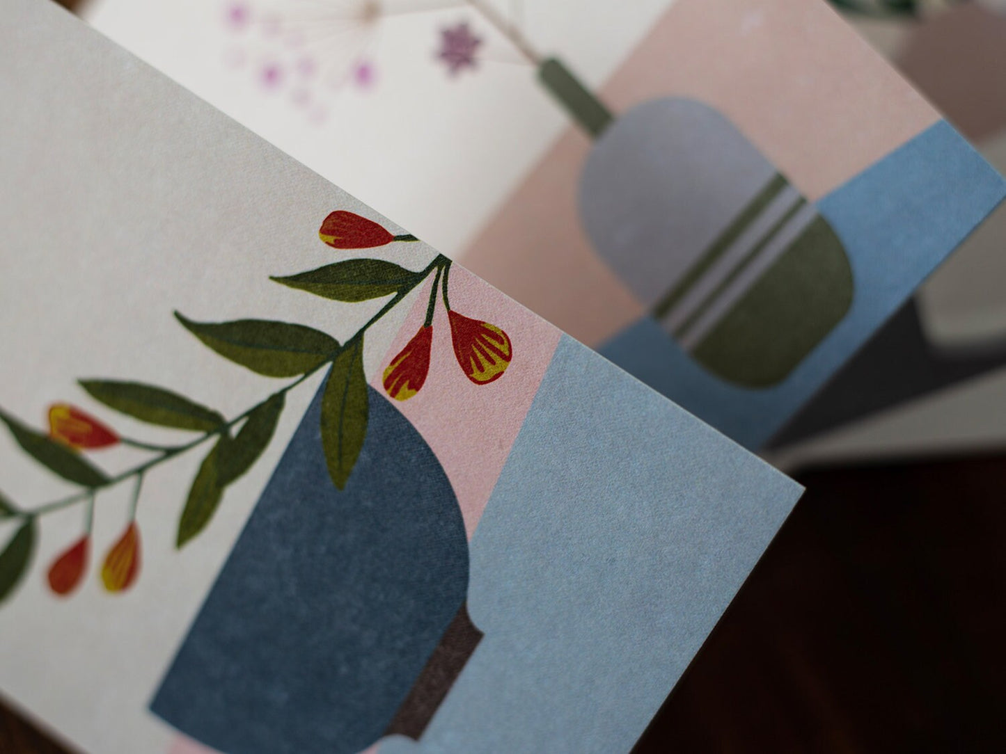 Klappkarten-Set ›BLUMEN Mix‹, floral Vintage Illustration für Geburtstag, Muttertag und Liebesgrüße