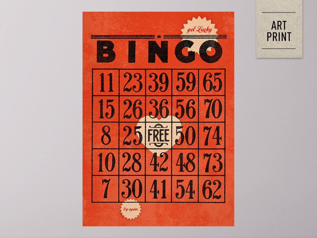 Druck LUCKY IN LOVE 01, Retro, Wandbild, Poster, Kunstdruck, Wohndeko, Hochzeit, Verlobung, Liebe, Paar, Match