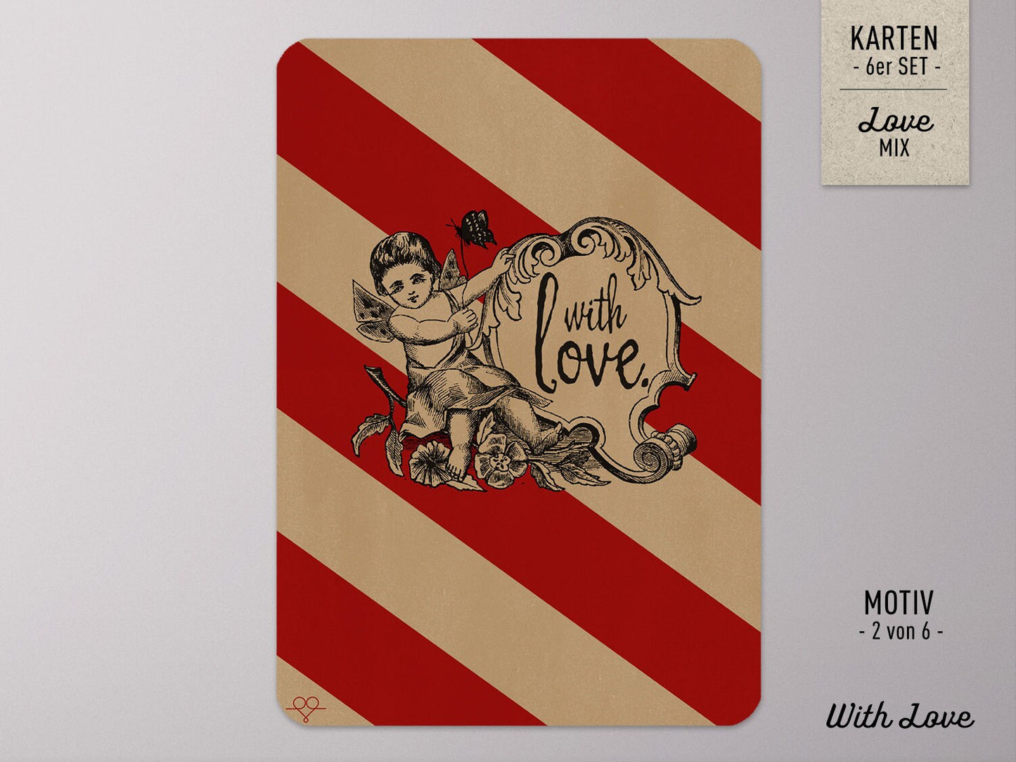 Postkarten-Set ›LOVE-Mix‹, Valentinstag Karte, Liebe, Geburtstag, Muttertag, Hochzeit