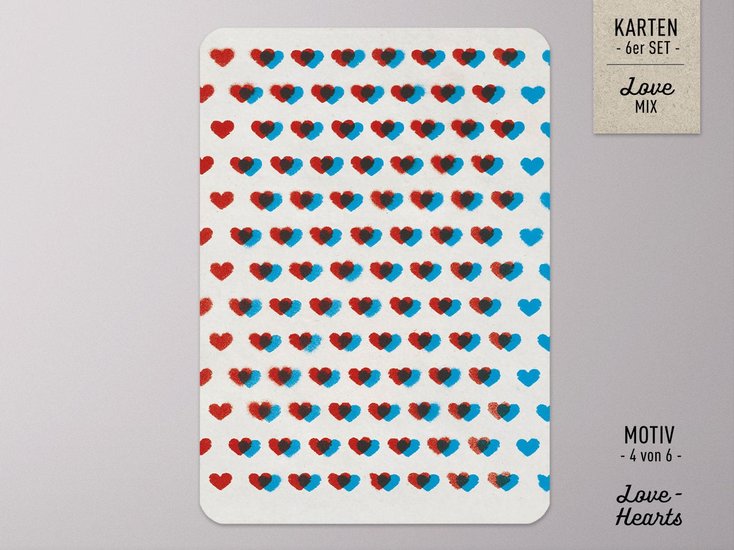 Postkarten-Set ›LOVE-Mix‹, Valentinstag Karte, Liebe, Geburtstag, Muttertag, Hochzeit