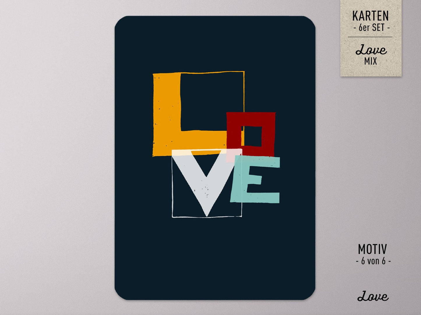 Postkarten-Set ›LOVE-Mix‹, Valentinstag Karte, Liebe, Geburtstag, Muttertag, Hochzeit