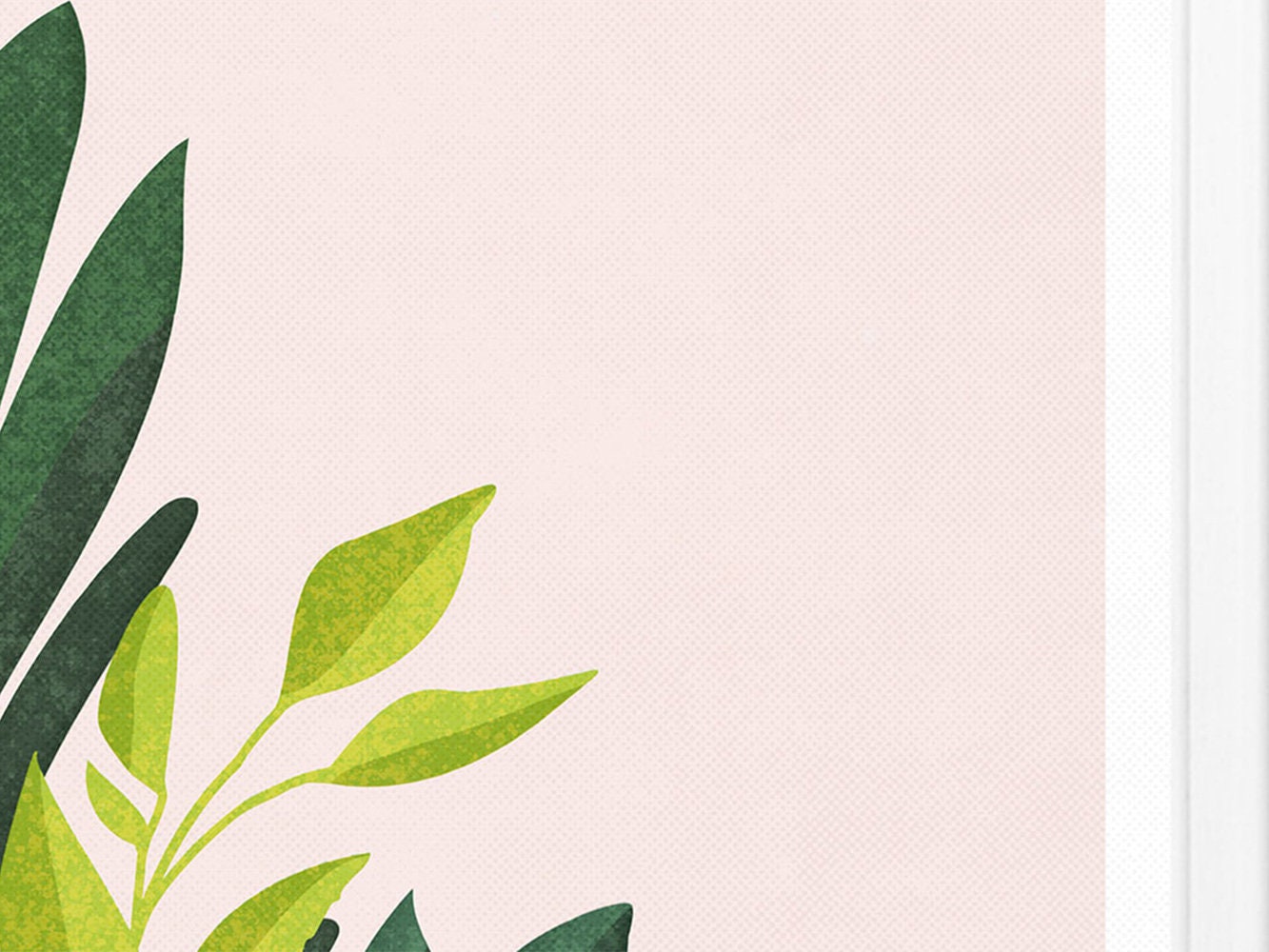 Druck ›Grüne Blätter‹, Wandbild, Poster, Kunstdruck, Blume, floral, pastellig
