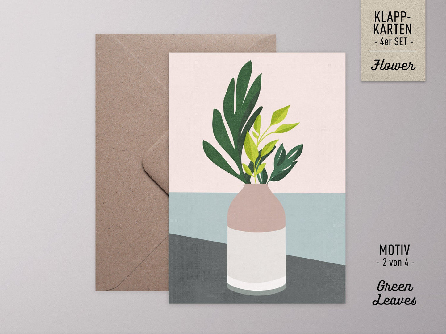 Klappkarten-Set ›BLUMEN Mix‹, floral Vintage Illustration für Geburtstag, Muttertag und Liebesgrüße