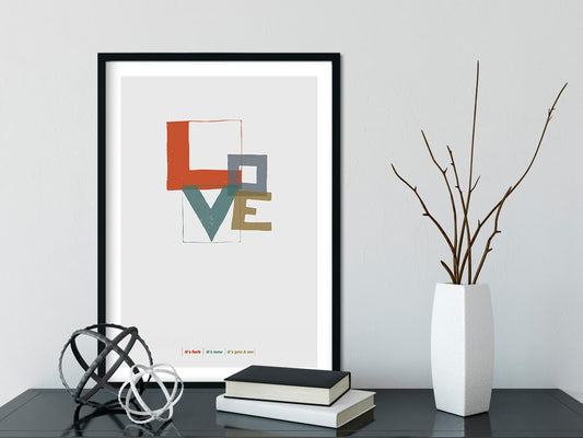 DRUCK ›LOVE TYPE‹ / Wall Art, Wandbild, Type Poster, Typography Art, Kunstdruck, Love, You & Me, Home Decor, Hochzeit, Verlobung