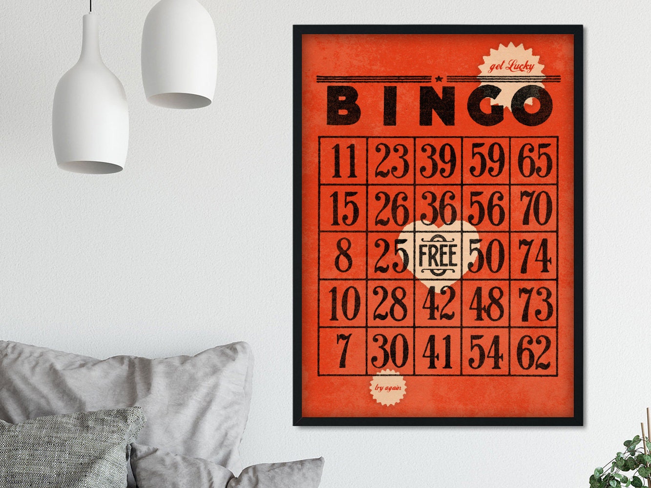 Druck LUCKY IN LOVE 01, Retro, Wandbild, Poster, Kunstdruck, Wohndeko, Hochzeit, Verlobung, Liebe, Paar, Match