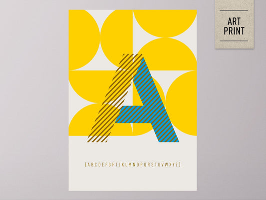 DRUCK ›Buchstabe A‹; ABC, Wandbild, Typo-Poster, Kunstdruck, Alphabet, Typografie