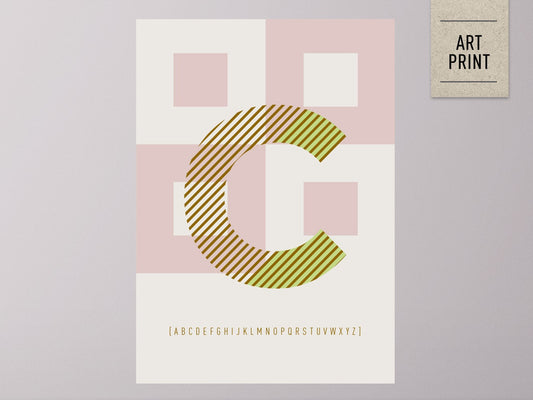 DRUCK ›C-TYPEFACE‹ / ABC, Wandbild, Typo-Poster, Kunstdruck, Alphabet, Typografie