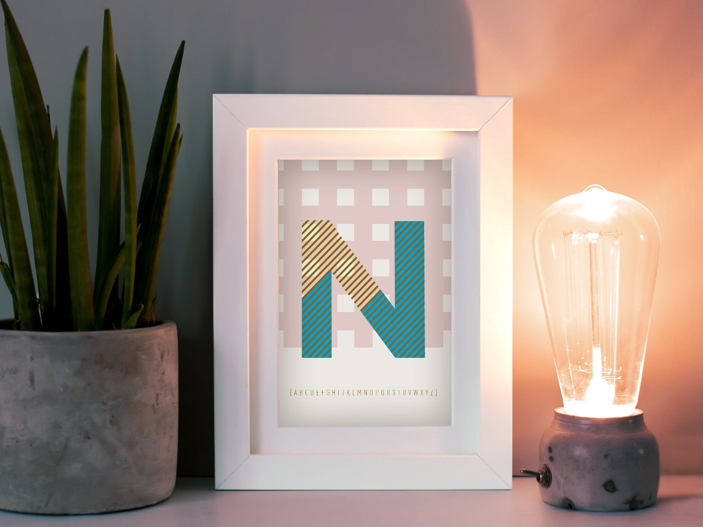 Postkarte Buchstabe N / ABC Karte, Alphabet, Grußkarte, Initial