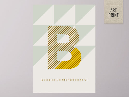 DRUCK ›B-TYPEFACE‹ / ABC, Wandbild, Typo-Poster, Kunstdruck, Alphabet, Typografie