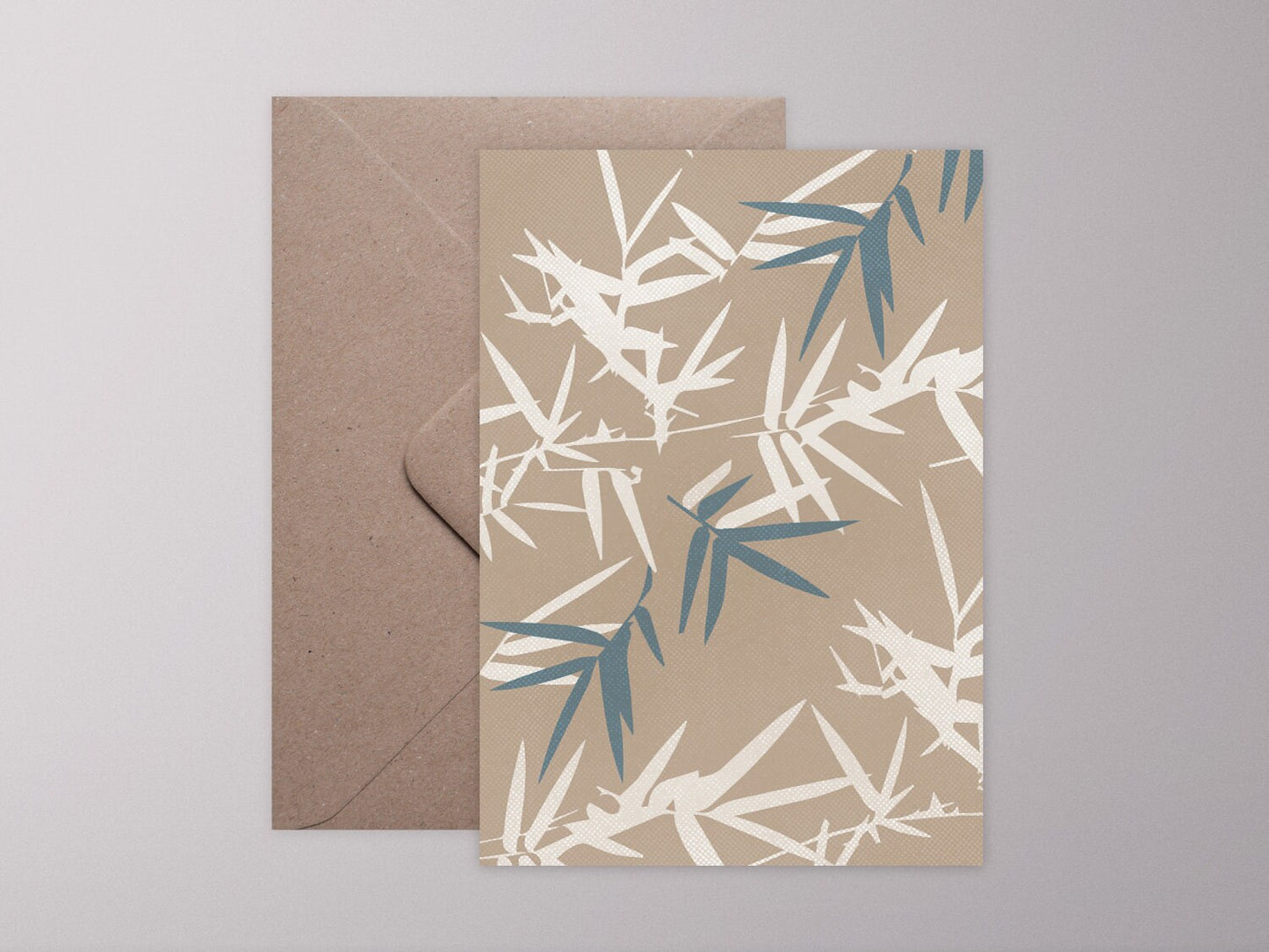 Klappkarte ›WABI-SABI, Bambus‹, japanisch, Vintage, Geschenk, Freudschaft, floral, Blume, bunt