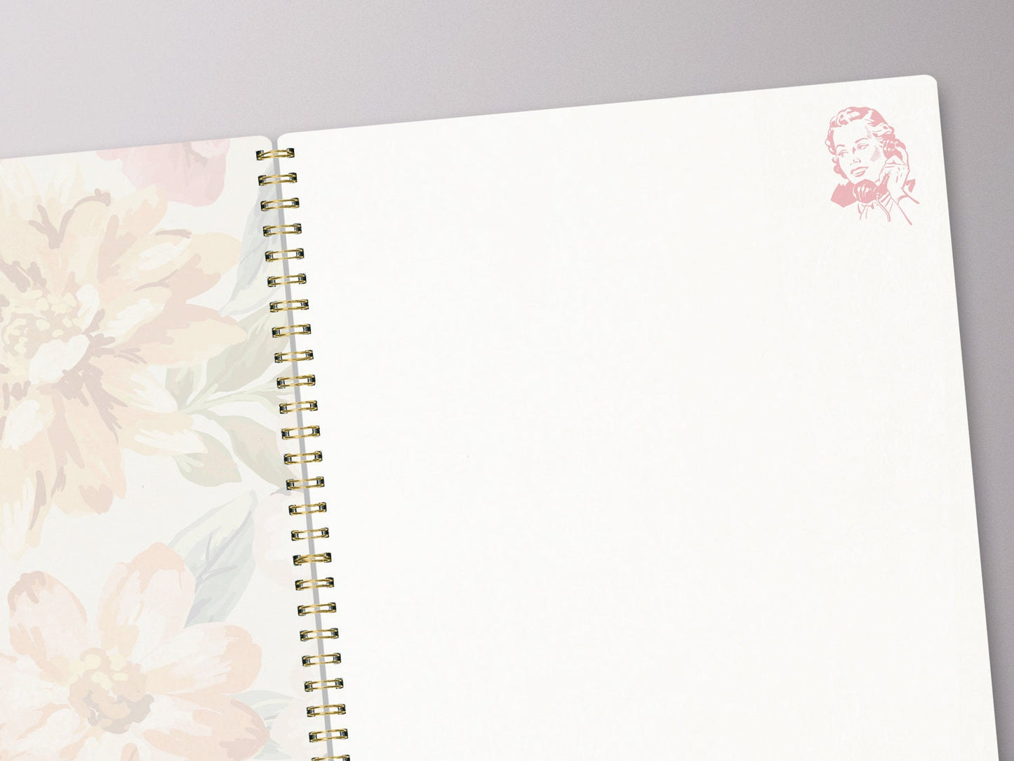 Notizbuch mit Spiralbindung, ›Liebe liegt in der Luft‹, verliebt, Freude, kleines Geschenk, Hochzeit, Paar, Flower Power