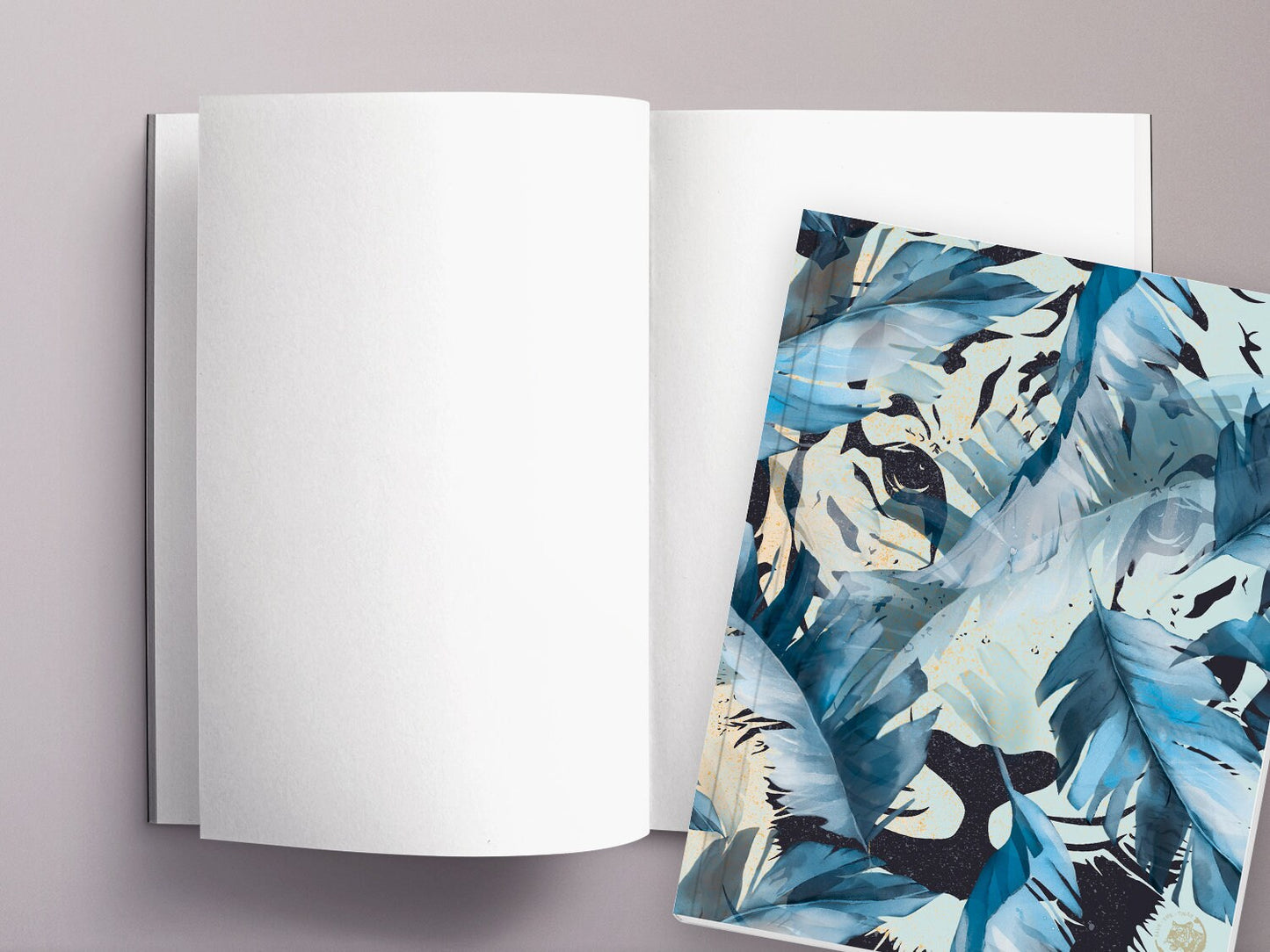 Notizheft ›Tiger im Dschungel‹,mit Retro Illustration für deine Notizen, Skizzen und Ideen