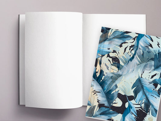 Notizheft ›Tiger im Dschungel‹,mit Retro Illustration für deine Notizen, Skizzen und Ideen
