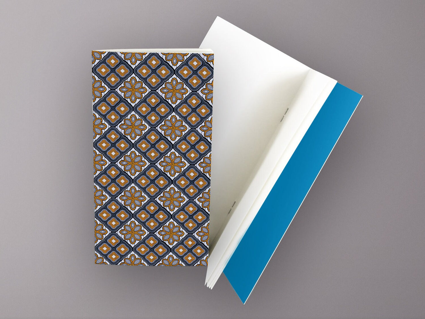 Schmales Notizheft ›Kristallornament‹, Skizzenbuch, Afrika, Reisebegleiter, Ethno