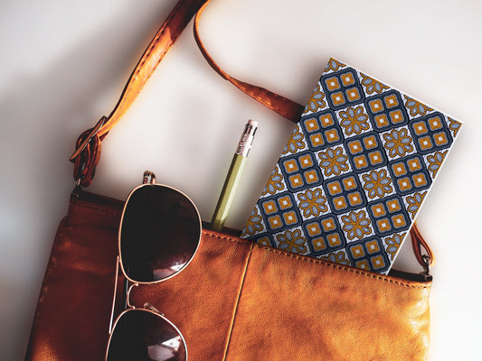 Schmales Notizheft ›Kristallornament‹, Skizzenbuch, Afrika, Reisebegleiter, Ethno