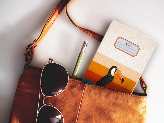 Schmales Notizheft ›Tukan‹, Notebook, Skizzenbuch, James Cook, Reisebegleiter, kleines Geschenk