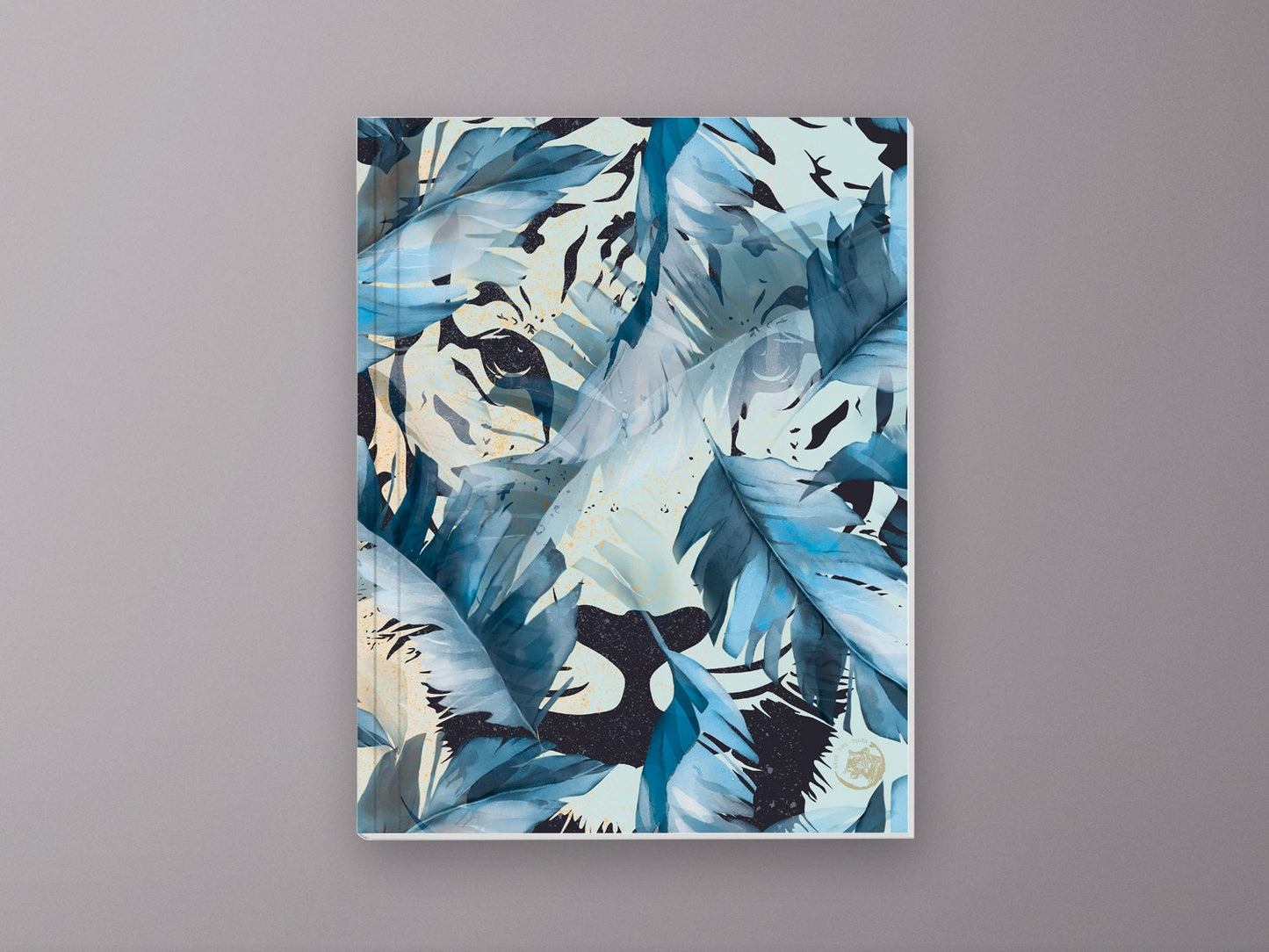 Notizheft ›Tiger im Dschungel‹,mit Retro Illustration für deine Notizen, Skizzen und Ideen