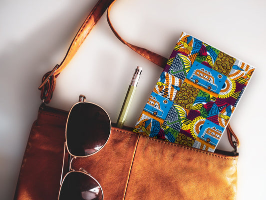 Schmales Notizheft ›Sammeltaxi‹, Skizzenbuch, Afrika, Wax, Reisebegleiter, Ethno, schmal