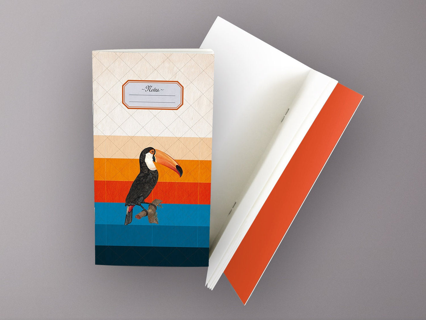 Schmales Notizheft ›Tukan‹, Notebook, Skizzenbuch, James Cook, Reisebegleiter, kleines Geschenk