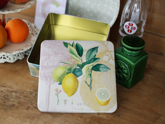 Geschenkdose Zitrone, Metalldose, Frucht, Obst, Sammeln, edel