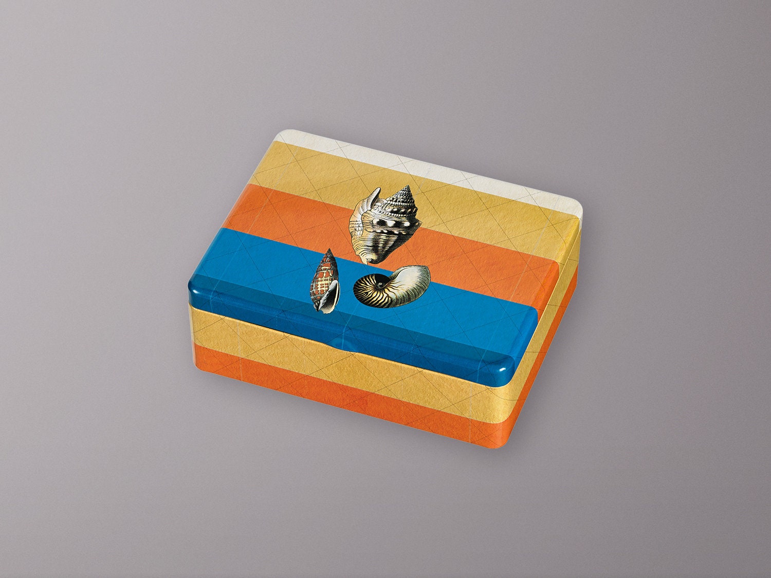 Teedose Muscheln, Metalldose, Reisen, Aufbewahrung, Sammeln – lazydaypaper