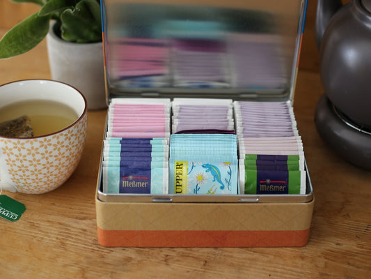 Teedose Muscheln, Metalldose, Reisen, Aufbewahrung, Sammeln