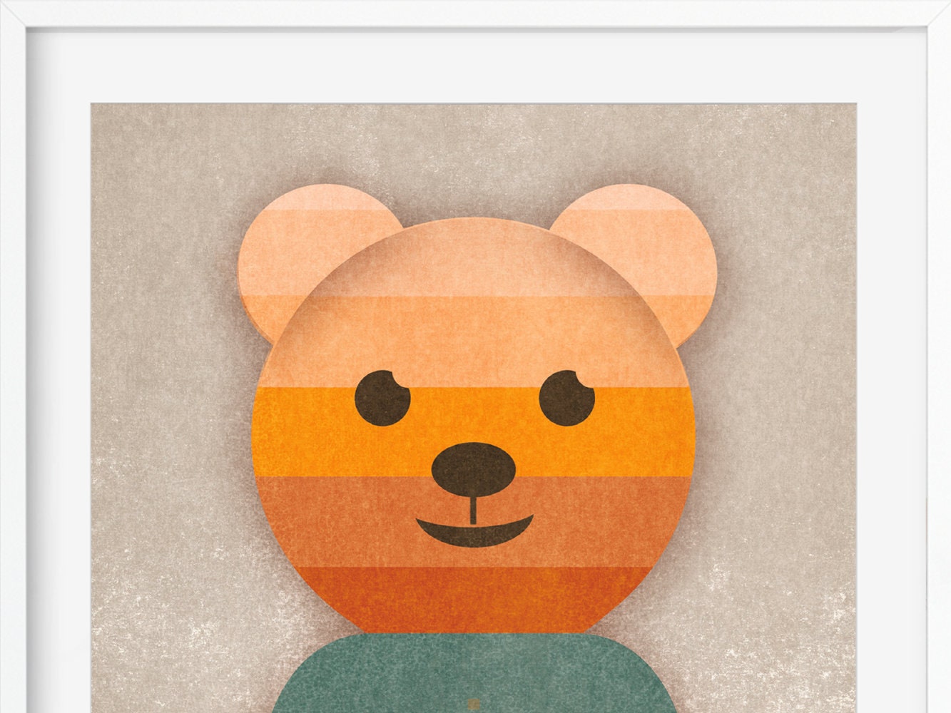 DRUCK ›Bär‹ / Wanddeko, Art Print, Kinderzimmer Poster, Geburtstag, kleines Geschenk, freundlicher Teddybär, Tier, hab Dich lieb, lachen