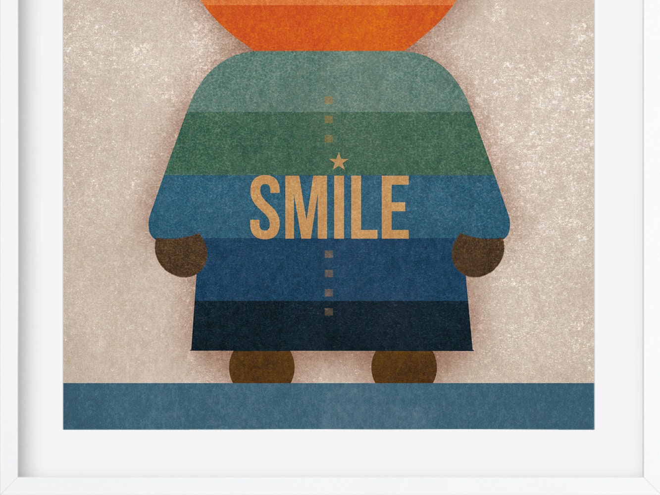 DRUCK ›Bär‹ / Wanddeko, Art Print, Kinderzimmer Poster, Geburtstag, kleines Geschenk, freundlicher Teddybär, Tier, hab Dich lieb, lachen