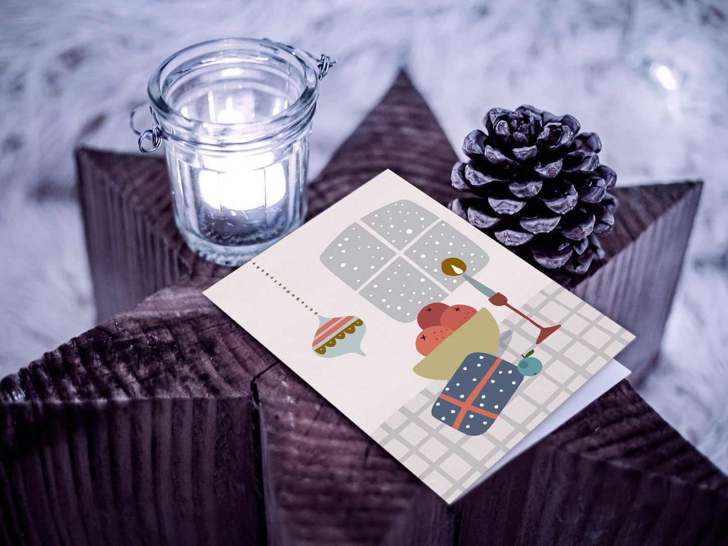 Weihnachtskarte ›KERZENSCHEIN‹ / Klappkarte, Weihnachten, Frohes Fest, Frohe Weihnachten, winterlich, Romantik, hygge, Geschenk, Kerze