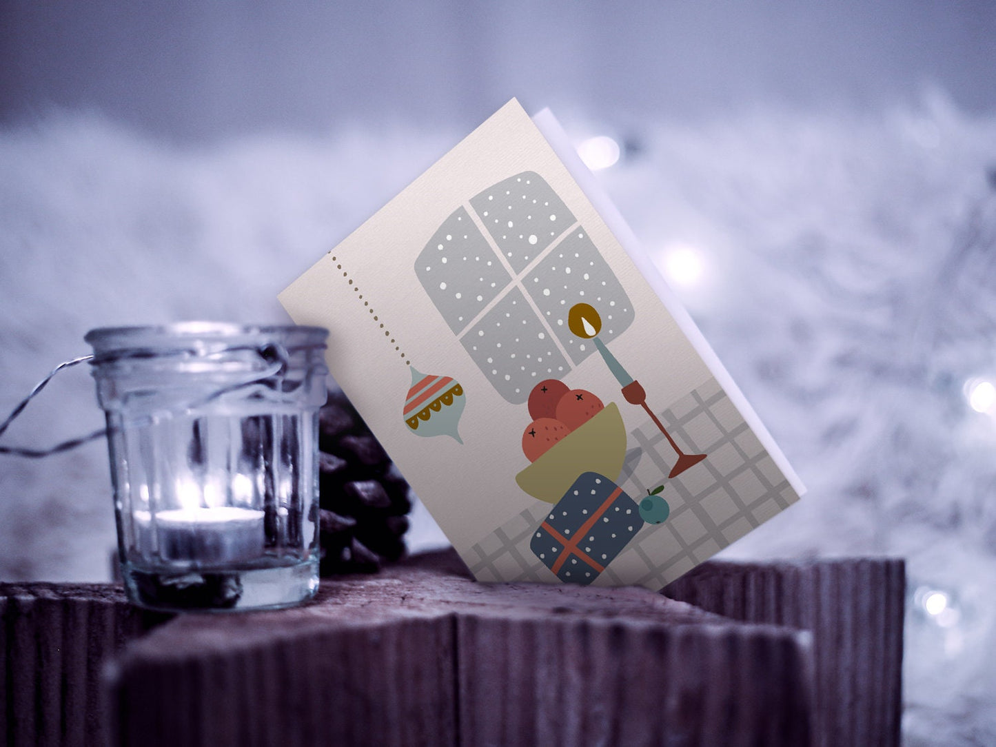 Weihnachtskarte ›KERZENSCHEIN‹ / Klappkarte, Weihnachten, Frohes Fest, Frohe Weihnachten, winterlich, Romantik, hygge, Geschenk, Kerze