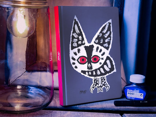 Notizbuch Piatti ›Eule‹, Steifbroschur, Vintage, Kunst, Geschenk, Zeichnung, klassisch