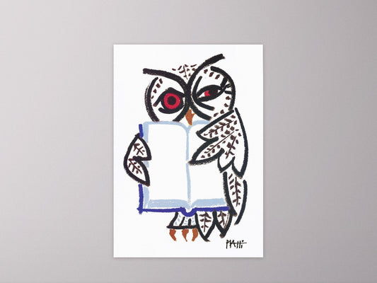 Postkarte Piatti ›Eule zwinkernd‹, Geschenk, Vintage, Kunst, edel, klassisch